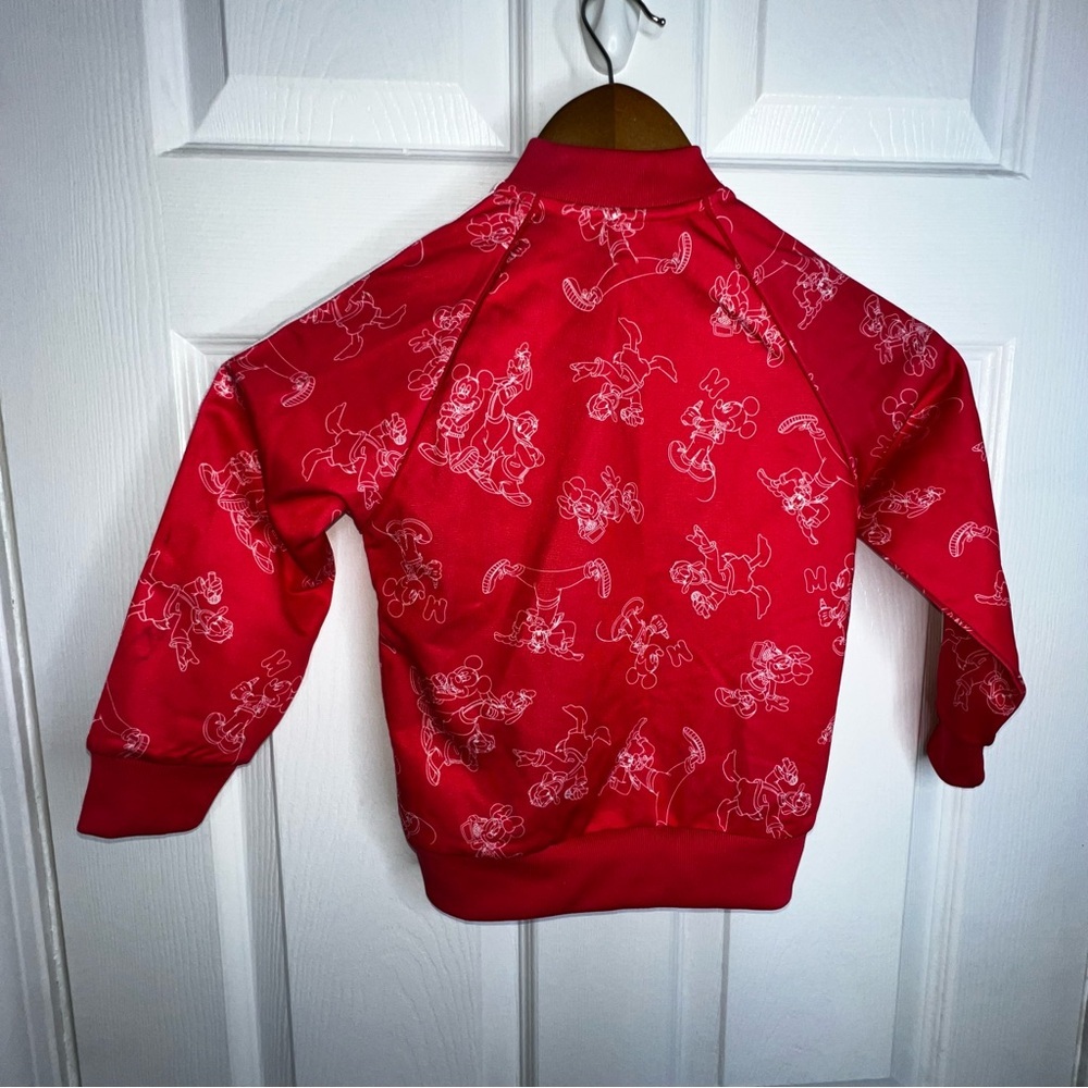 Adidas Red (Pinkish) Kids Zip-Up Jacket with White Stripes - Picture 10 of 10